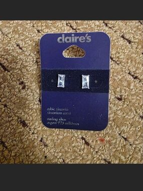 Claire's CZ 925 Stud Earrings